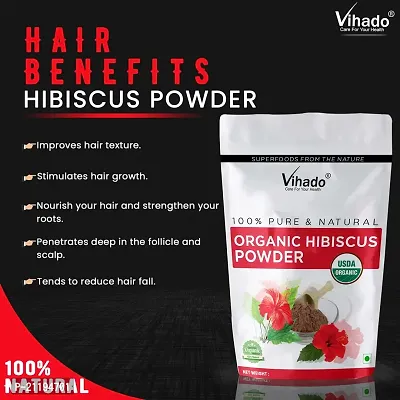 Vihado Organic 100% Pure Hibiscus Powder 50g (Pack of 1)-thumb3