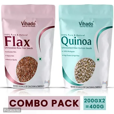 Vihado Flax Seed And Quinoa Seed For Weight Loss And Eating 200G Combo Pack Of 2