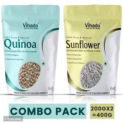 Vihado Quinoa Seed And Sunflower Seed For Weight Loss And Eating 200G Combo Pack Of 2-thumb0