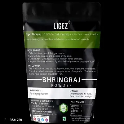 LIGEZ Natural Bhringraj Powder for hair growth and conditioning - 50g (Pack of 1)-thumb2