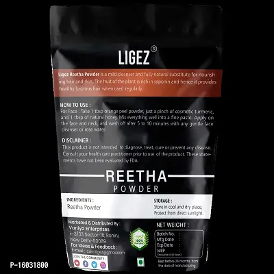 LIGEZ 100% Natural Organic Reetha Powder For Hair Growth-250g (Pack of 1)-thumb2