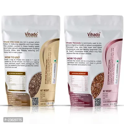 Vihado Chia Seed And Flax Seed For Weight Loss And Eating 200G Combo Pack Of 2-thumb2