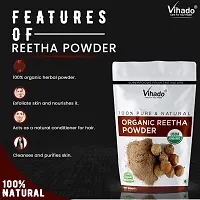 Vihado 100% Pure  Organic Reetha Powder 200g (Pack of 1)-thumb3