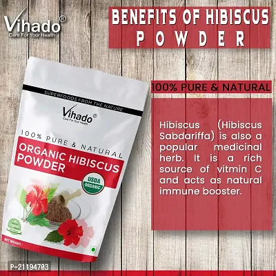 Vihado Hibiscus Flower Powder for Natural Hair Growth 200g (Pack of 1)-thumb2