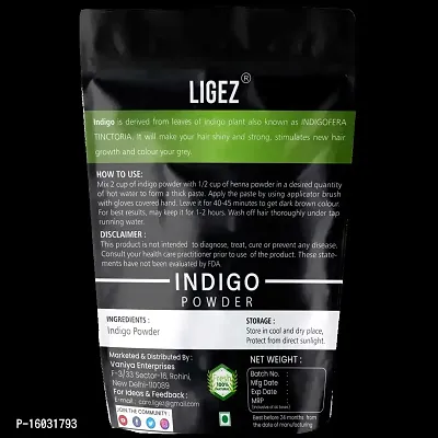 LIGEZ 100 Percent Natural Indigo Hair Colour Powder 250g (Pack of 1)-thumb2