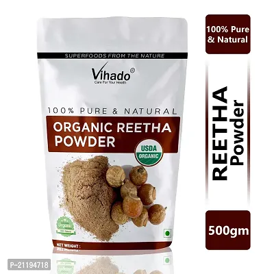 Vihado 100% Quality Reetha Powder For Hairs 500g (Pack of 1)-thumb0