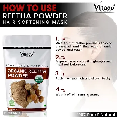 Vihado 100% Quality Reetha Powder For Hairs 500g (Pack of 1)-thumb5