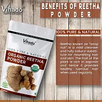 Vihado 100% Pure  Organic Reetha Powder 200g (Pack of 1)-thumb1