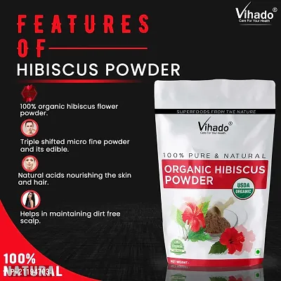 Vihado Hibiscus Flower Powder for Natural Hair Growth 200g (Pack of 1)-thumb5