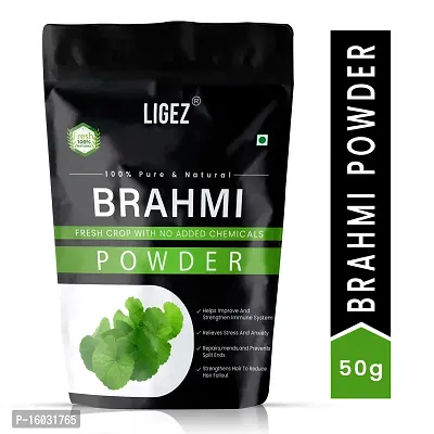 LIGEZ Organic Herbal Brahmi Powder 100% Natural -50g (Pack of 1)-thumb0
