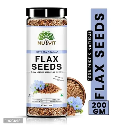 Nutvit Raw Flax seeds Rich in Omega 3 with Zinc and Protein for healthy life health supplements for weight management (200 g)