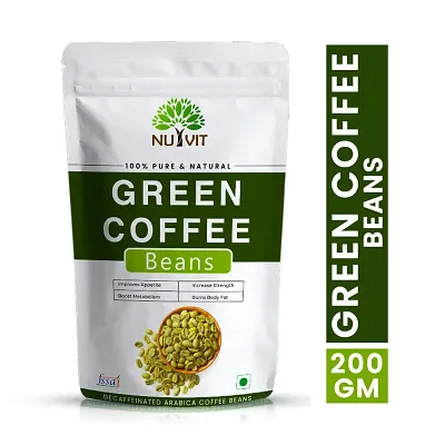 Nutvit Green Coffee Beans For Fat/Weight Loss Instant Coffee Roast  Ground Coffee 200Gram Pack of 1 Whole Coffee Beans