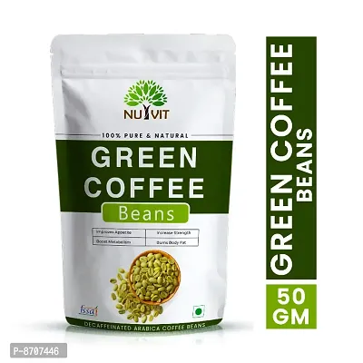 Nutvit Green Coffee Beans For Fat/Weight Loss Instant Coffee Roast  Ground Coffee 50Gram Pack of 1 Whole Coffee Beans-thumb0
