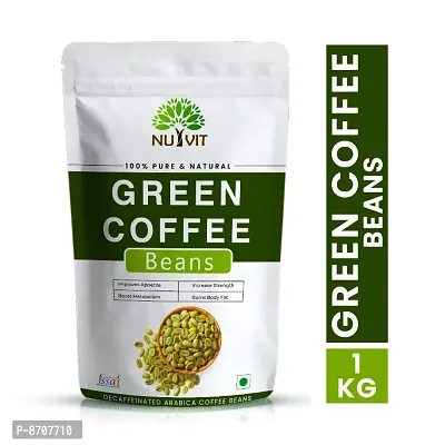 Nutvit Green Coffee Beans For Fat/Weight Loss Instant Coffee Roast  Ground Coffee 1Kg Pack of 1-thumb0