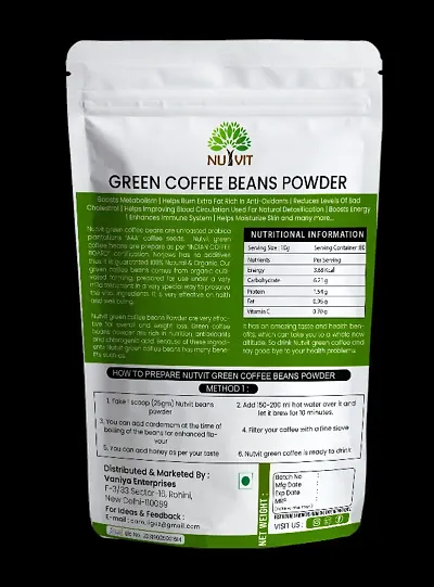Nutvit Nutrition Green Coffee Beans Powder for Weight Management 100gm Pack of 1