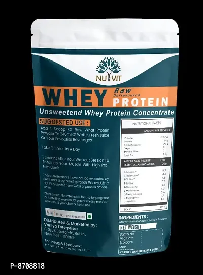 Nutvit Instantised Raw Concentrate 80% Unflavoured Whey Protein Powder 100g (Pack of 1)-thumb4