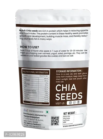 Nutvit Chia Seeds 50gram for Weight Loss, Diet Snack, Unroasted, Rich in Omega 3-thumb2