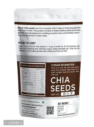 Nutvit Chia Seeds 100gram for Weight Loss, Diet Snack, Unroasted, Rich in Omega 3-thumb2