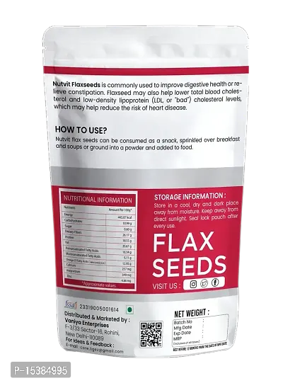 Nutvit Flax Seeds 200g - Non-GMO Alsi Seeds | Rich in Fibre and Omega-3 | Flax Seeds for Hair Growth | Diet Food-thumb2