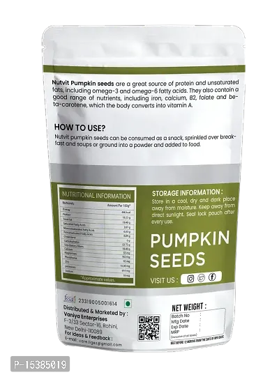 Nutvit Raw, Unroasted Pumpkin Seeds with protein, fiber, minerals for heart, hair,  energy - 100g-thumb2