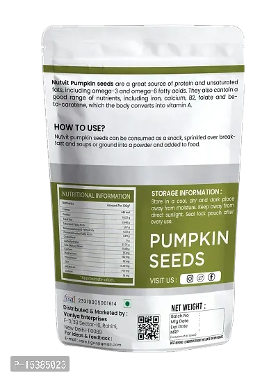 Nutvit Raw, Unroasted Pumpkin Seeds with protein, fiber, minerals for heart, hair,  energy - 200g-thumb2