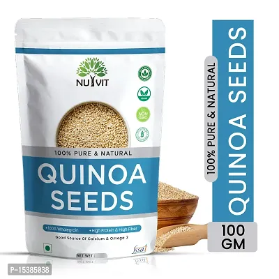 Nutvit Raw Unroasted White Quinoa for Weight Loss Management, Rich in Protein, Iron, Fiber and Gluten Free - 100g