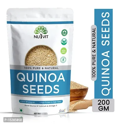Nutvit Raw Unroasted White Quinoa for Weight Loss Management, Rich in Protein, Iron, Fiber and Gluten Free - 200g