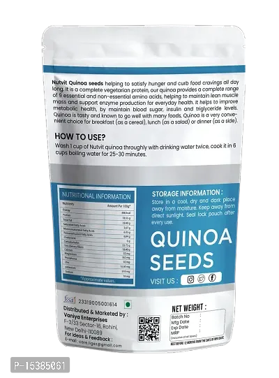 Nutvit Raw Unroasted White Quinoa for Weight Loss Management, Rich in Protein, Iron, Fiber and Gluten Free - 250g-thumb2