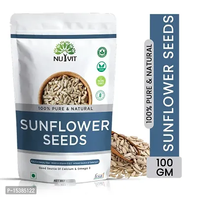 Nutvit Sunflower Seeds 100g - Raw Sunflower Seeds for Eating | Diet Food | Healthy Snack-thumb0