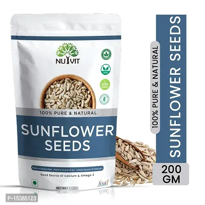 Nutvit Sunflower Seeds 200g - Raw Sunflower Seeds for Eating | Diet Food | Healthy Snack-thumb0