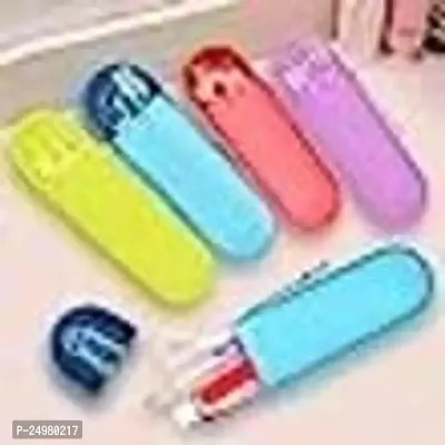 Mystte Capsule Shape Travel Toothbrush Toothpaste Case Holder l Plastic Toothbrush Storage Holder (Multi-Color, 2 Piece)-thumb3
