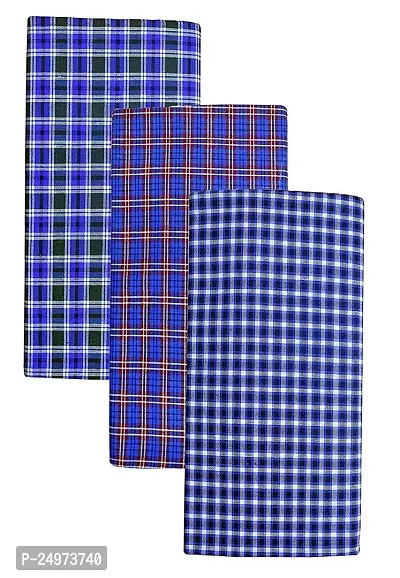 Mystte Men's Lungi (2.00 meter) (100% Pure Cotton Quality Printing/Skin Friendly) (Multi-Colored) - 3 Piece-thumb3