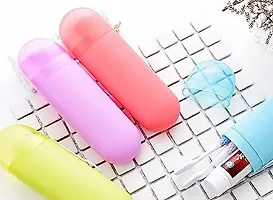 Mystte Capsule Shape Travel Toothbrush Toothpaste Case Holder l Plastic Toothbrush Storage Holder (Multi-Color, 2 Piece)-thumb4