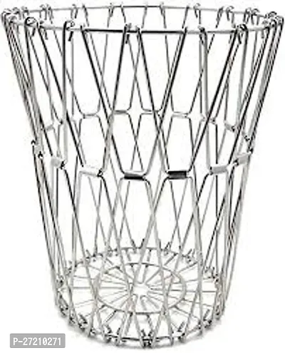 Mystte Folding Stainless Steel Fruit Basket | Hollow Multifunctional Fruit Basket Storage Basket | Modern Shape Changeable Craft Foldable Fruit Basket | 8 Shapes Steel Bowl Pack of 1.-thumb0