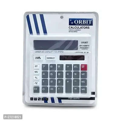 12 Digits Orbit OT-512 WTC Check and Correct Calculator White Color (Pack of 1)-thumb0