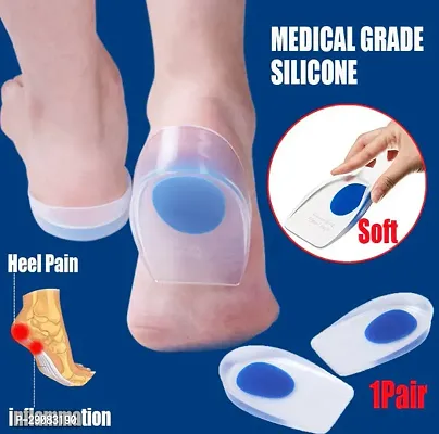 Mystte Unisex Gel Heel cups Silicone Heel Cups and Gel Heel Protectors Foot Care Protectors 1 Pair-thumb0