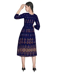 T4YOU Girls Printed A-line Kurta Blue-thumb1