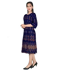 T4YOU Girls Printed A-line Kurta Blue-thumb2