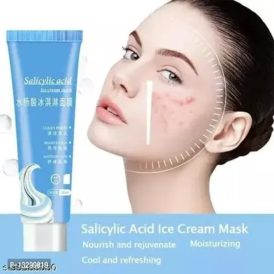 Salicylic Acid Green Tea Strawberry Ice Cream Mask Clean Pores Brighten and Whiten the Skin Pack of 3  (360 ml)-thumb3