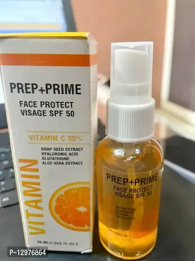 Best Pro Prep prime face protect visage vitamin c ,smoothening primer , light weight primer Clear, Primer - 50 g  (ORANGE)-thumb0