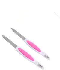 Set of 2 in 1 Nail File Shaper  Cuticle Remover Trimmer Tool-thumb1