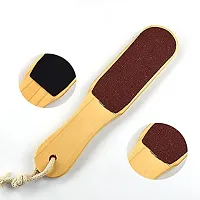 Wooden Handle 2-sided Foot Rasp File Pedicure Callus Remover Dead Skin Scrubber,Foot Care Tool PACK OF 1 (WOOD)-thumb1