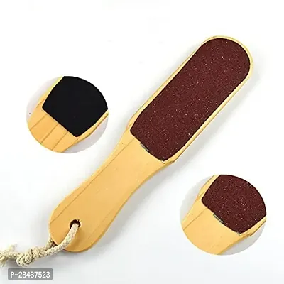 Wooden Handle 2-sided Foot Rasp File Pedicure Callus Remover Dead Skin Scrubber,Foot Care Tool PACK OF 1 (WOOD)-thumb2