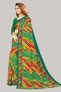 Stylish Georgette Green Printed Saree With Blouse Piece-thumb2