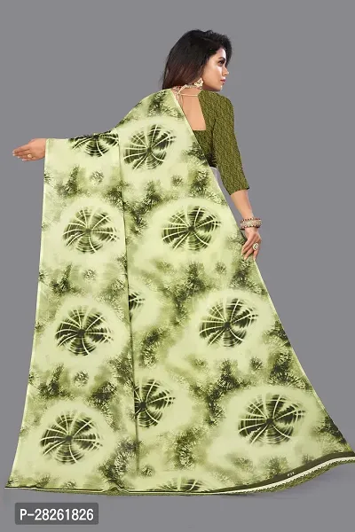 Stylish Georgette Green Printed Saree With Blouse Piece-thumb2