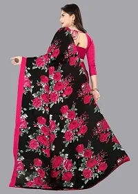 Stylish Georgette Pink Printed Saree With Blouse Piece-thumb2