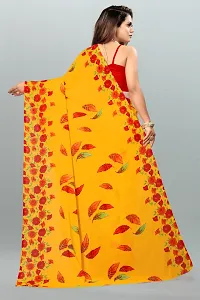 Stylish Georgette Yellow Printed Saree Without Blouse Piece-thumb3