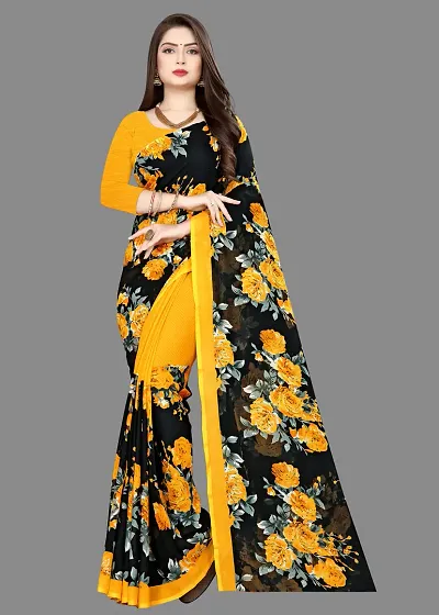 Elegant Georgette Saree with Blouse piece