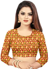 Stylish Georgette Red Printed Saree With Blouse Piece-thumb3