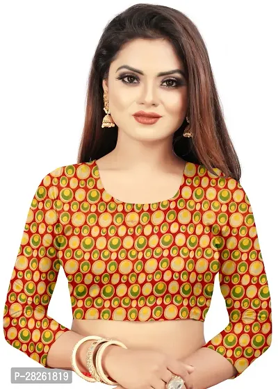 Stylish Georgette Red Printed Saree With Blouse Piece-thumb4